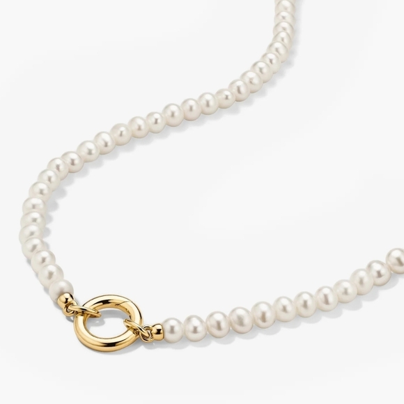 Mejuri Jewelry - Mejuri Pearl Charm Necklace 18" Gold Vermeil